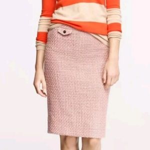 J Crew No. 2 Pencil Skirt in Textured Tweed Button